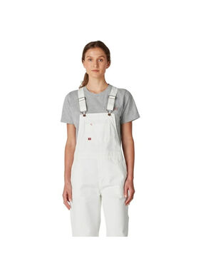 NWT Dickies Women's White Relaxed Fit Bib Overalls